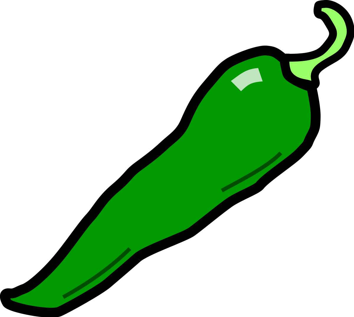 Green Pepper Png Image (black, green)