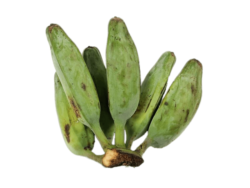 Green Plantain Png Transparent Image (gray)