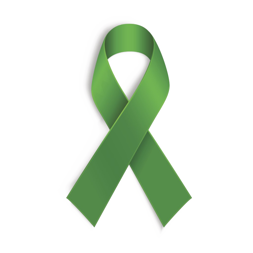 Green Ribbon Transparent Background (gray, white)