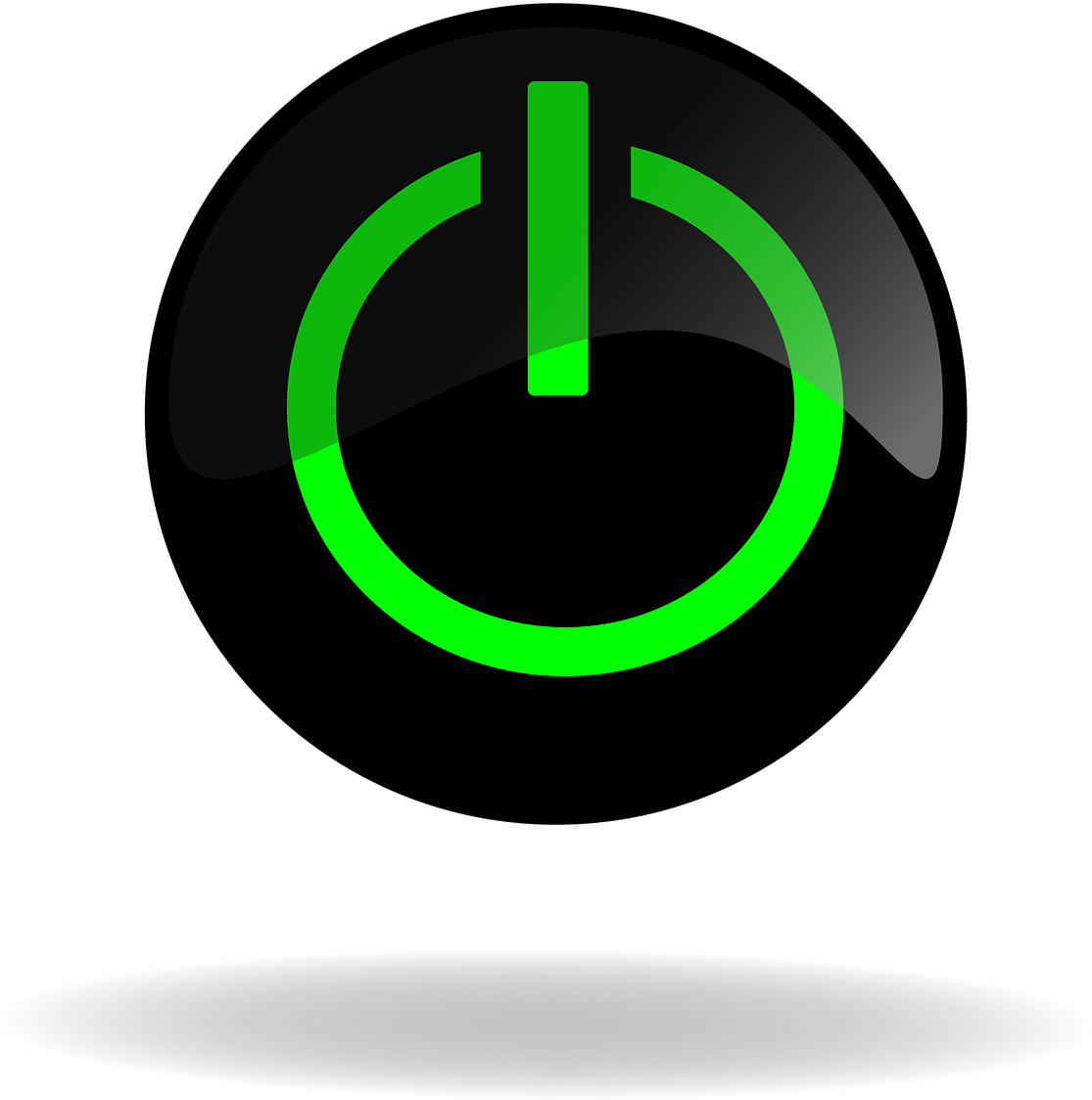 Green Start Button (lime, gray, black, green, silver)