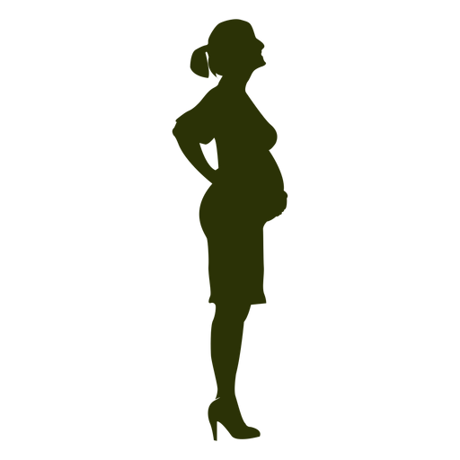 Pregnant Woman Cartoon Png File (black)