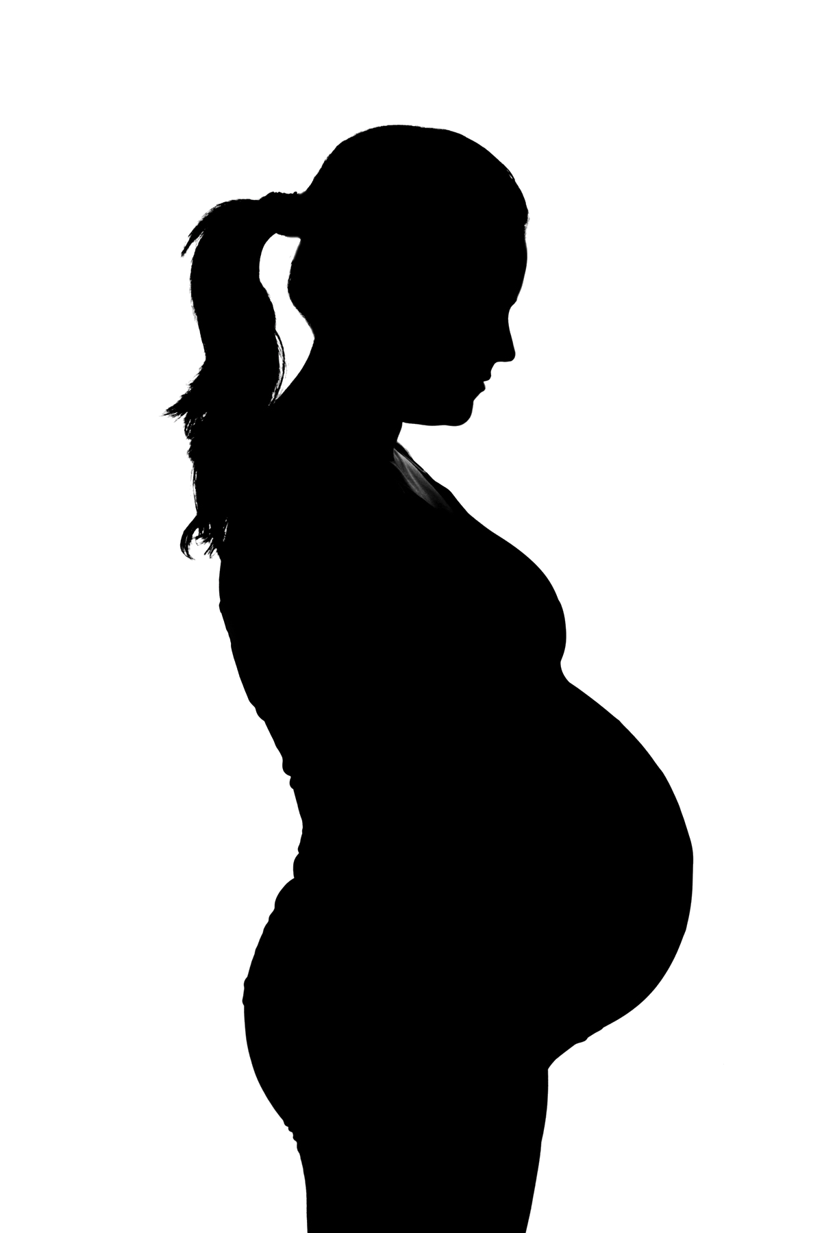 Pregnant Woman Cartoon Png Hd (black)