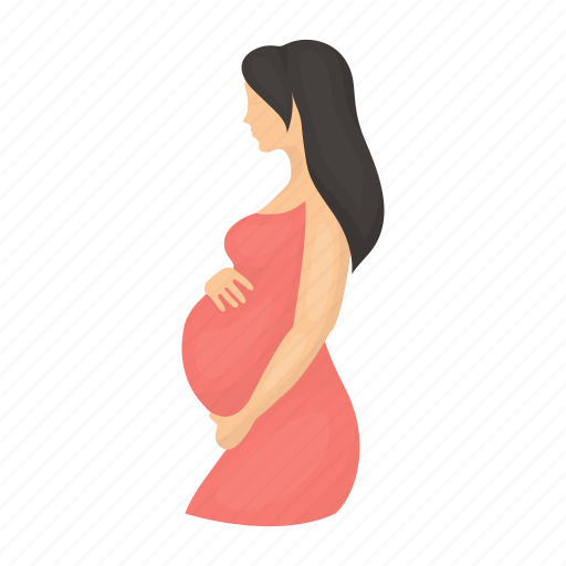 Pregnant Woman Cartoon Png Isolated Pic (indigo, black)