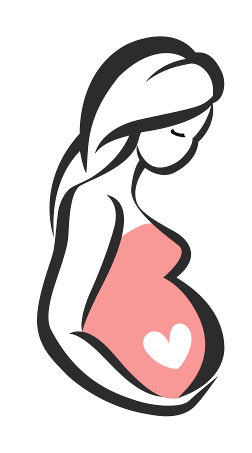 Pregnant Woman Cartoon Png Transparent (salmon, black, white)