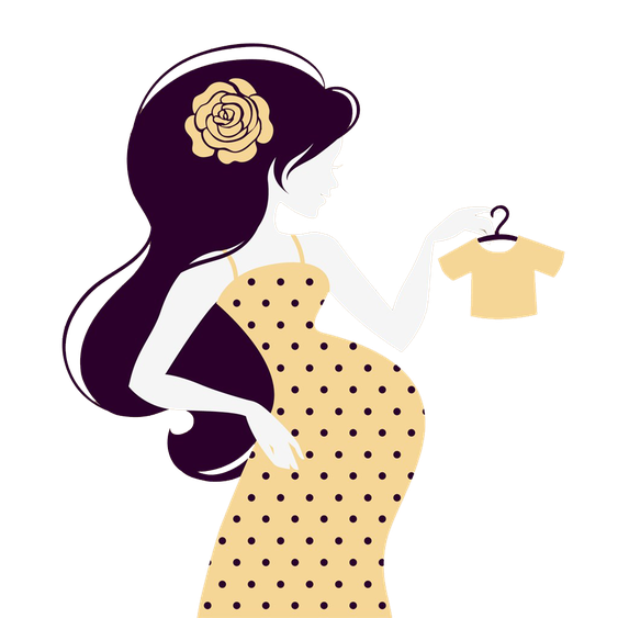 Pregnant Woman Cartoon Transparent Png (pink, black, white)