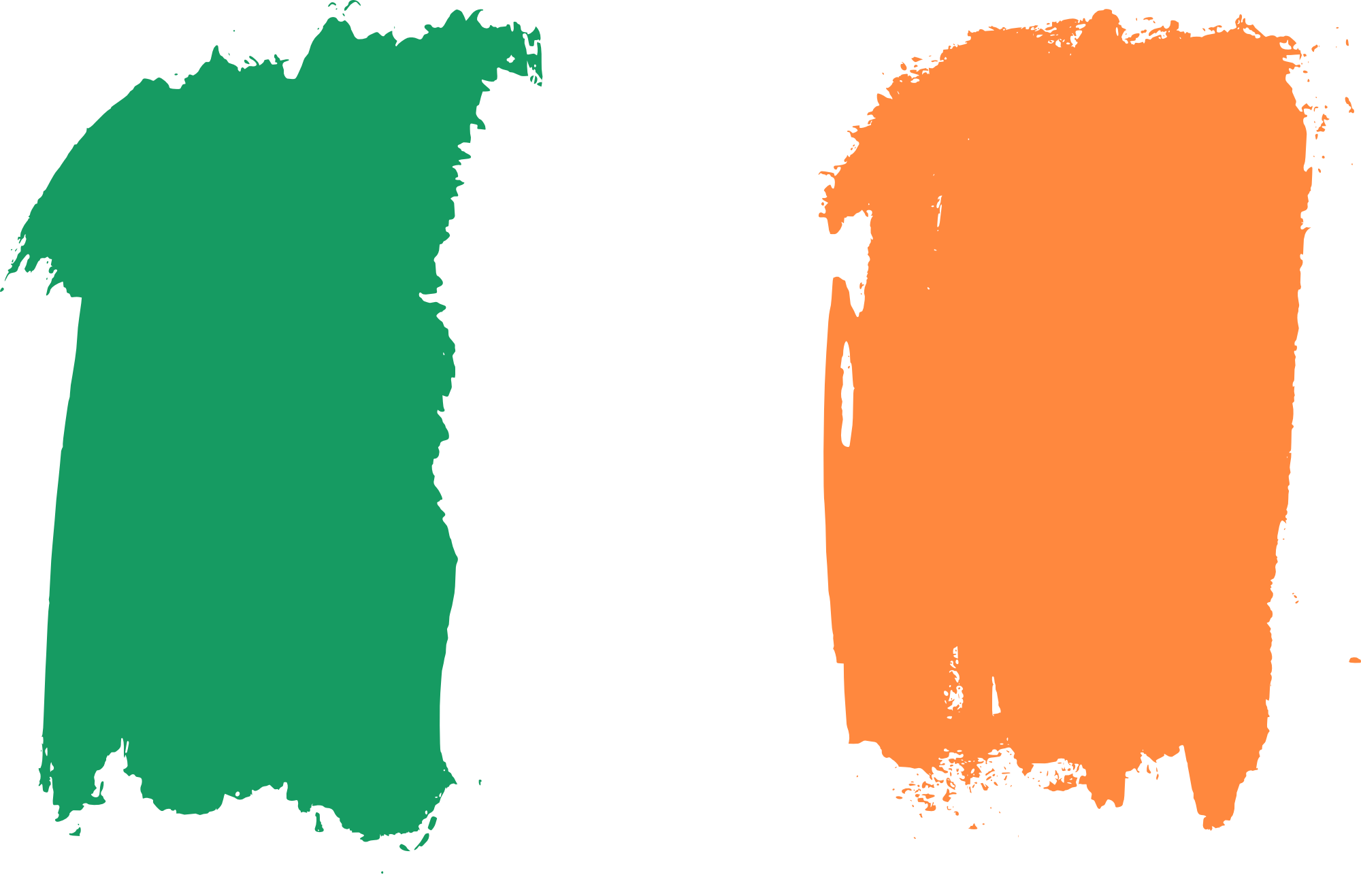 Ireland Flag No Background (chocolate, teal, salmon, white)