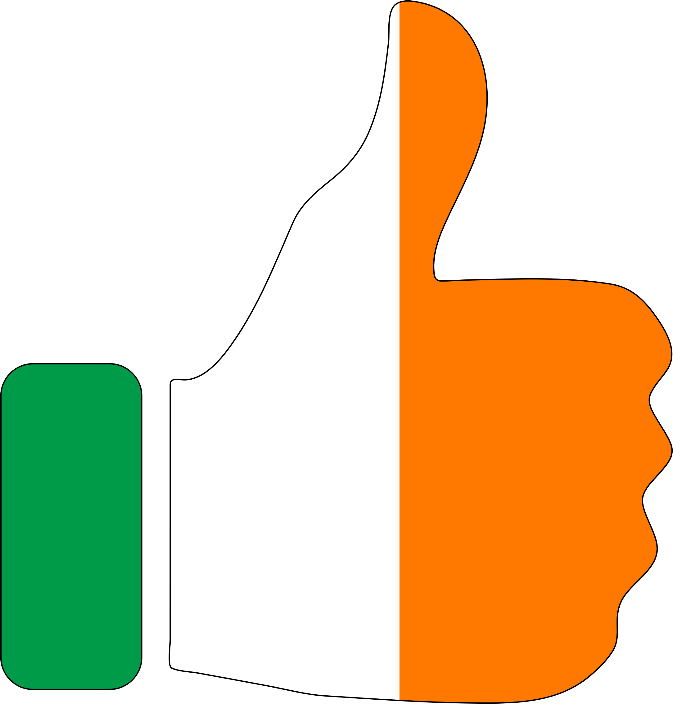 Ireland Flag Png Cutout (teal, orange, white, black, salmon)