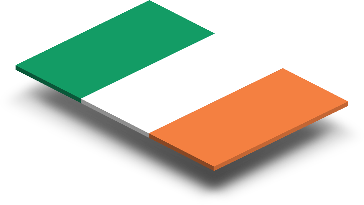 Ireland Flag Png Photo (teal, white, black, silver, salmon)