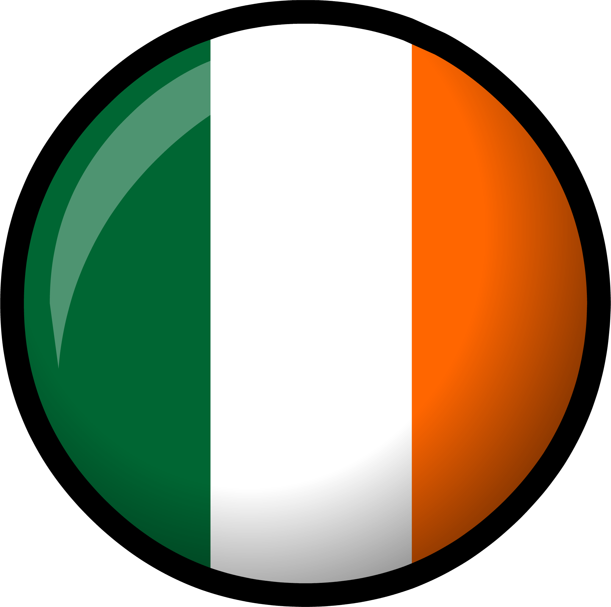 Ireland Flag Round Png (chocolate, gray, white, black, green)