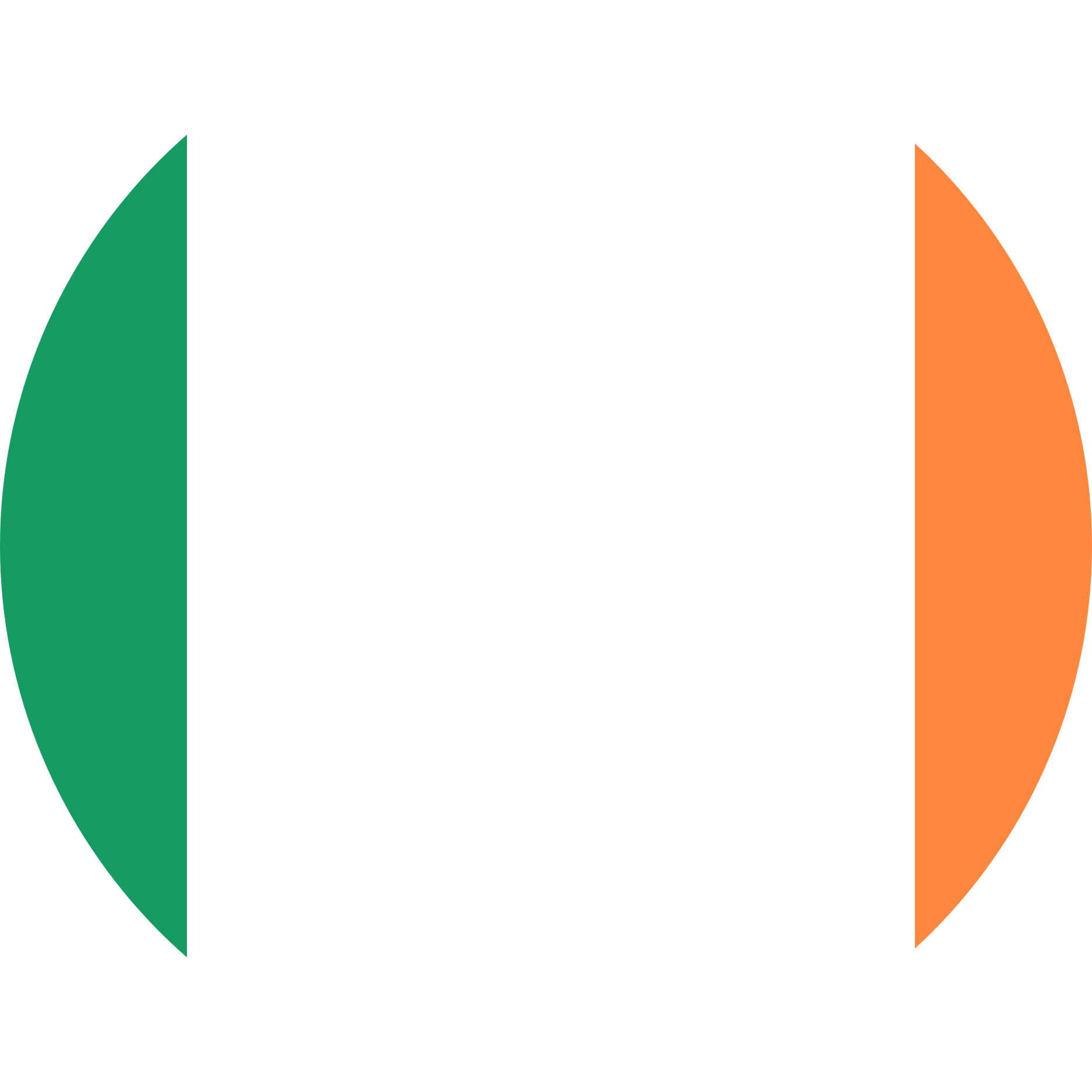 Ireland Flag Round (teal, white, black, lavender, salmon)