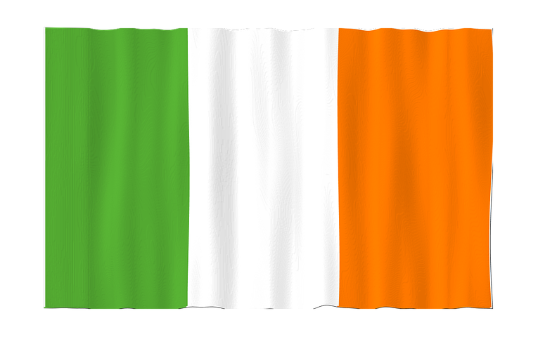 Ireland Flag Transparent (orange, black, olive, white)