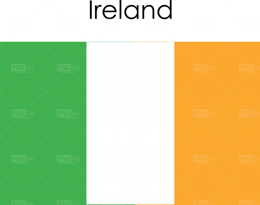 Ireland Flag Vector Png Cutout (orange, gray, white)