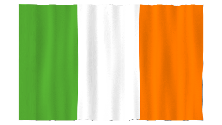 Ireland Flag Vector Png File (orange, black, olive, white)