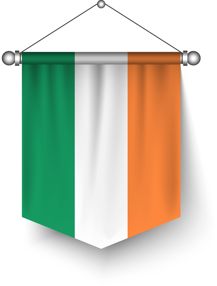 Ireland Flag Vector Png Photo (indigo, white, black, lavender, silver)