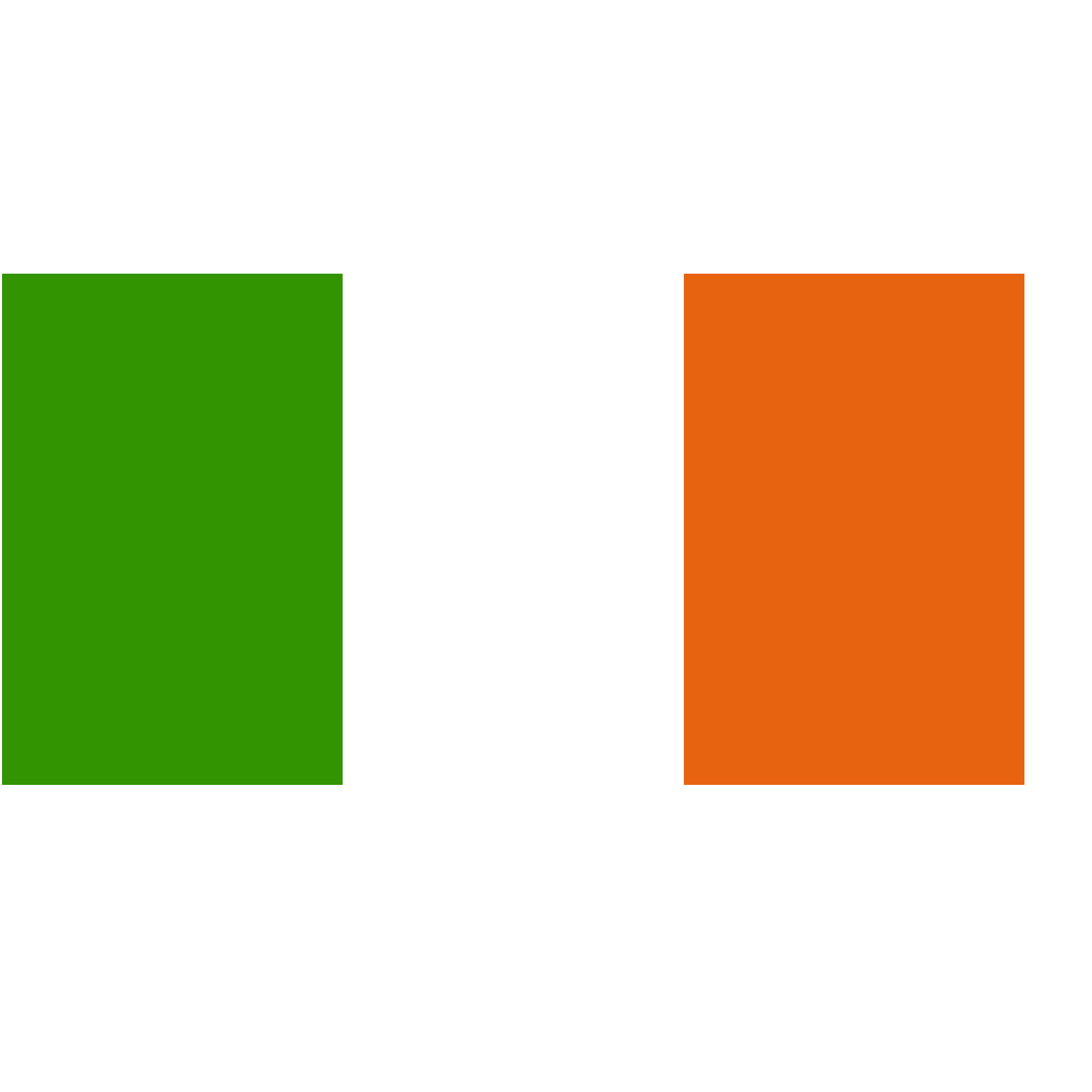 Ireland Flag Vector (chocolate, white, black, green, silver)