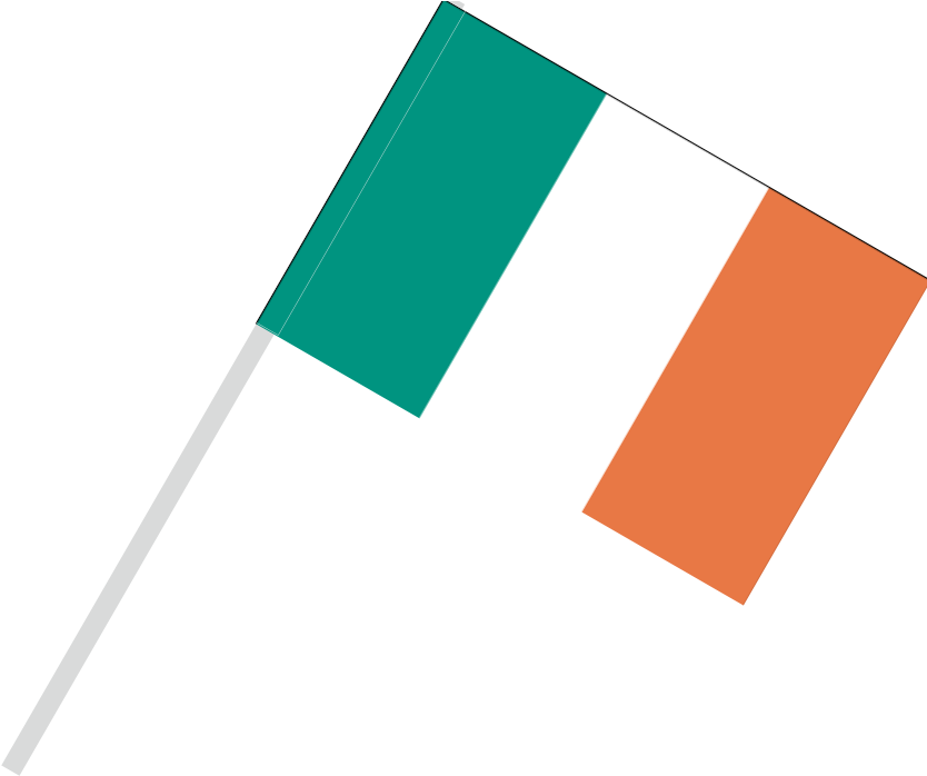 Ireland Flag Waving Png Image (chocolate, teal, white, black, lavender)