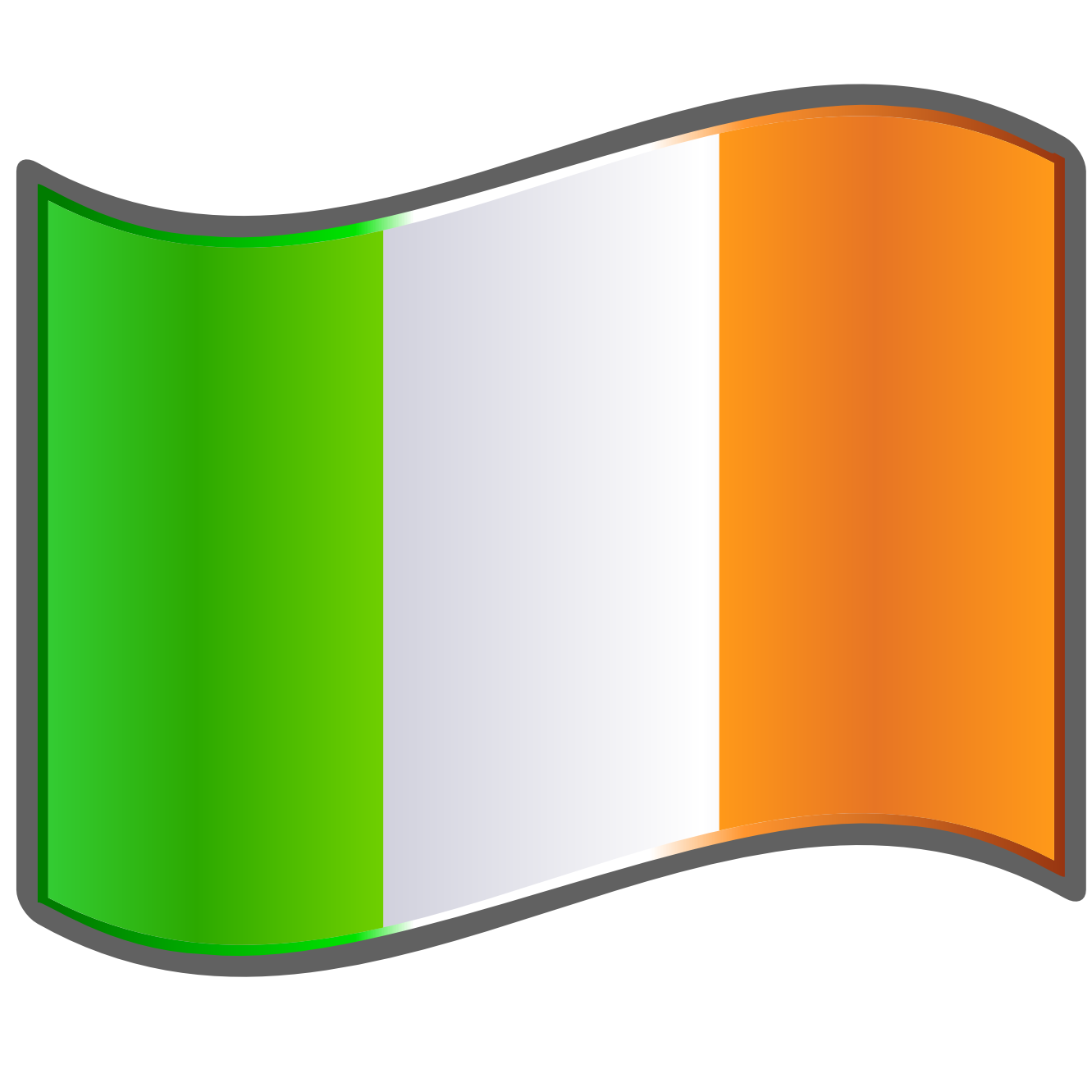 Ireland Flag Waving Png (chocolate, gray, orange, white, silver)