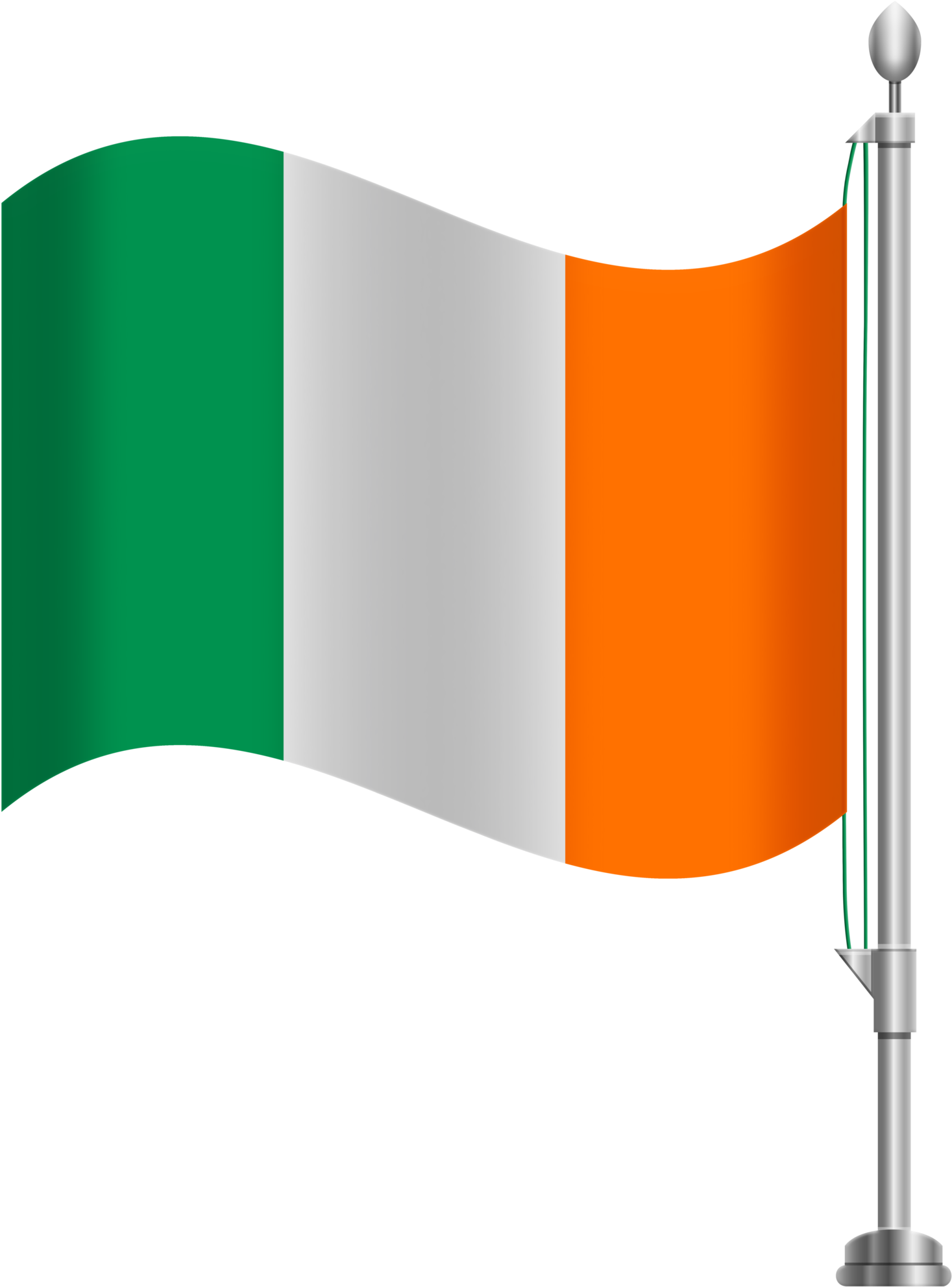 Ireland Flag (teal, orange, black, green, silver)