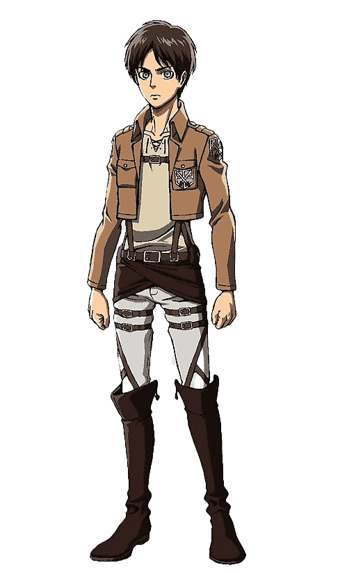 Eren Jaeger Background Png (black, silver, gray, white)