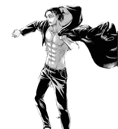 Eren Yeager Png Pic (black, silver, white)