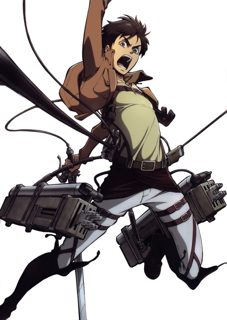 Eren Yeager Render Transparent Png (black, gray)