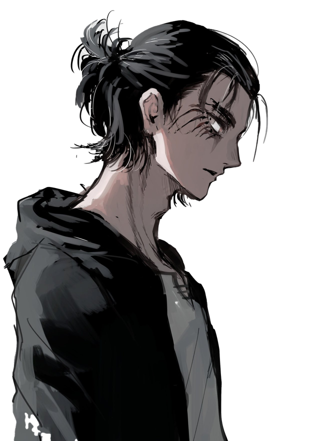 Eren Yeager Transparent Background (black)