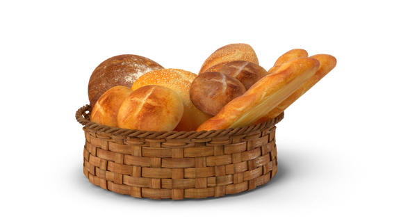 French Bread Basket Png Pic (black, maroon, chocolate, olive)