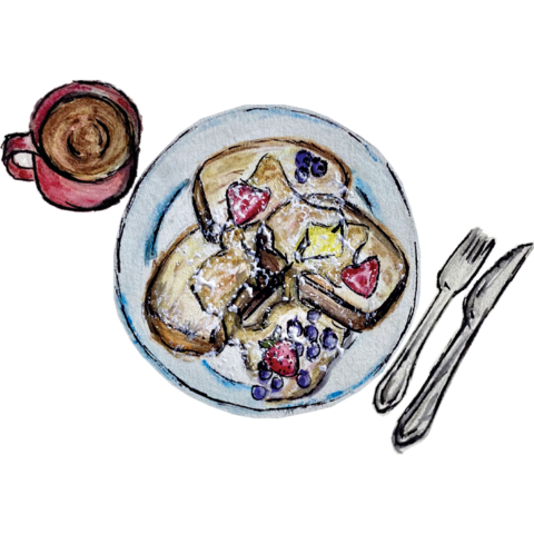 French Toast Breakfast Png Images (black, silver)