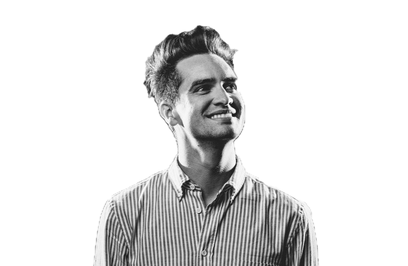 Brendon Urie Transparent Background (white, gray)