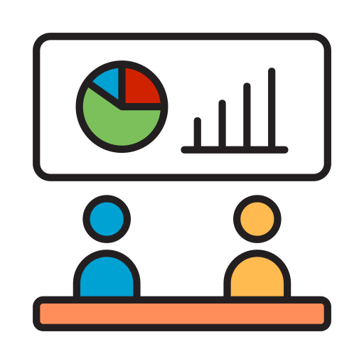 Presentation Office Meeting Business Discussion People Conference Communication User Group Icon Free Png Icon Download (salmon, white, black, lavender, teal)