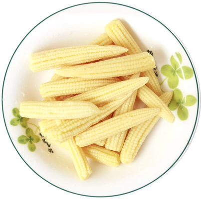 Fresh Baby Corn Cobs Plate Transparent Png (black, white)