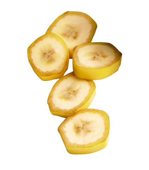 Fresh Banana Slice Transparent Png (black, beige, pink)