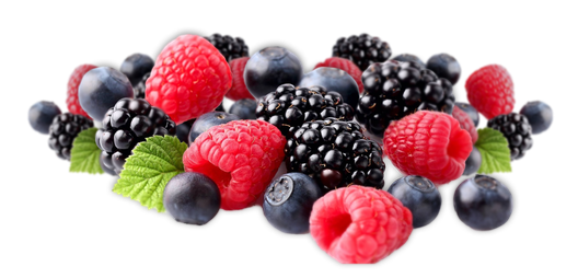 Fresh Berry Mix Organic Transparent Png (black, indigo)