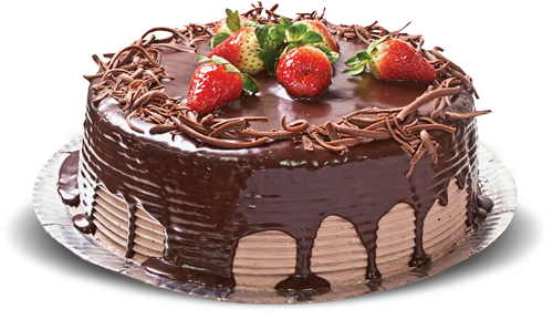 Fresh Chocolate Cake Png Image (black, white)