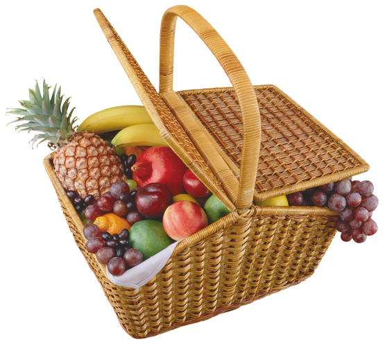 Fresh Fruit Basket Png Photos (black, chocolate)