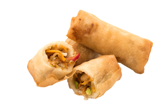 Fresh Spring Rolls Transparent Png (salmon, black, pink)