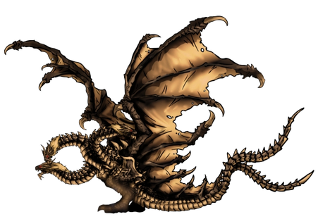 Cretaceous King Ghidorah Png File (black)