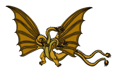 Cretaceous King Ghidorah Png Image (olive, black)