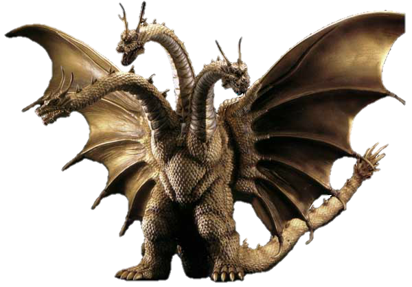 Cretaceous King Ghidorah Png Transparent Image (black)