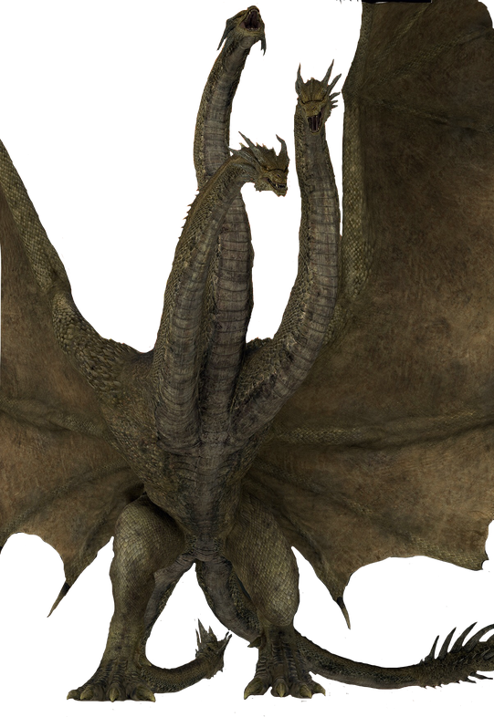 Cretaceous King Ghidorah Transparent Png (maroon, black)