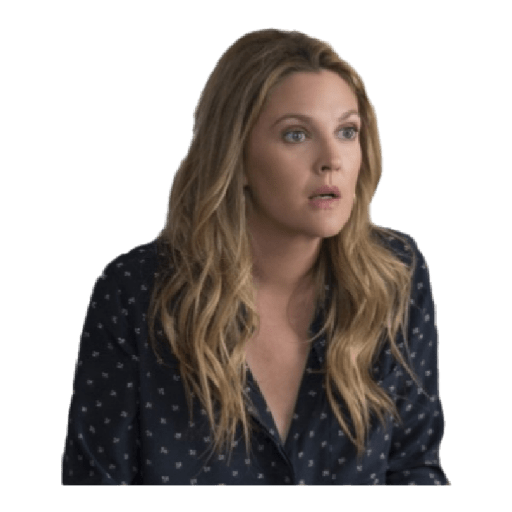 Drew Barrymore Png File (black, gray)