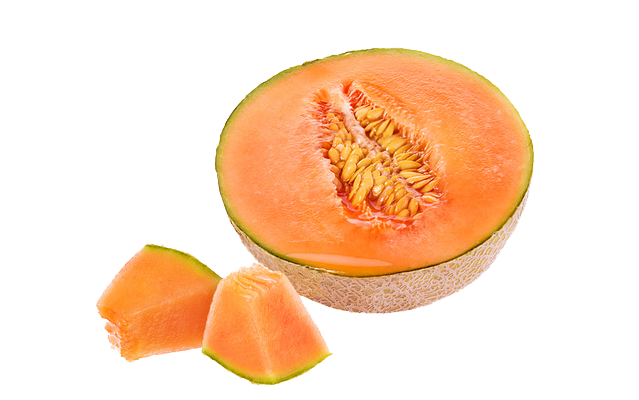 Organic Cantaloupe Slices Png Transparent Image (white, chocolate, salmon)