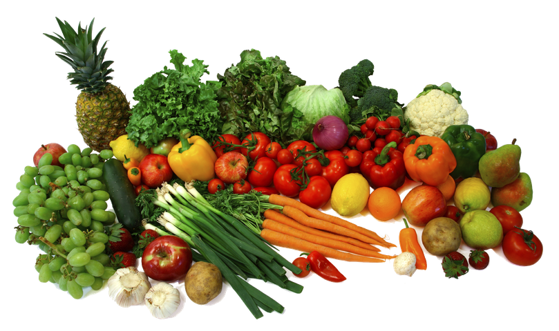 Organic Fruits And Vegetables Png File (black)