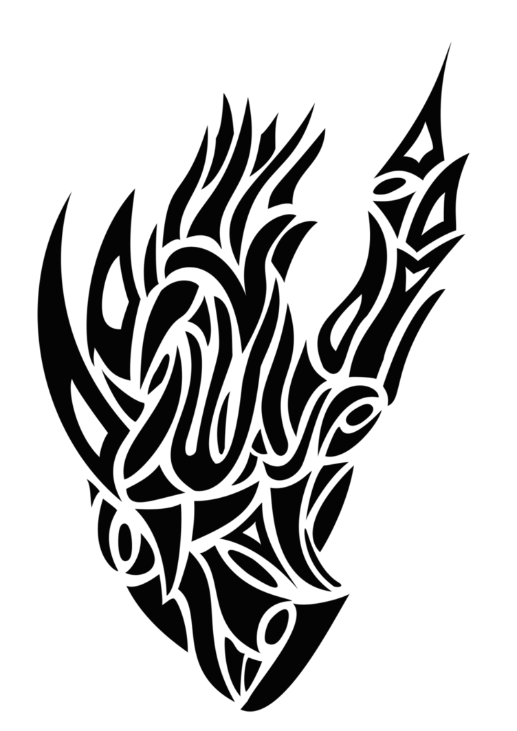 Tribal Heart Tattoo Png (black, white)