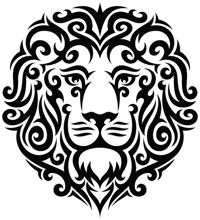 Tribal Leo Lion Tattoo Png (black)