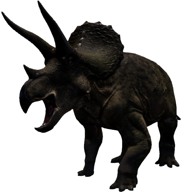 Triceratop Transparent Background (black, white)