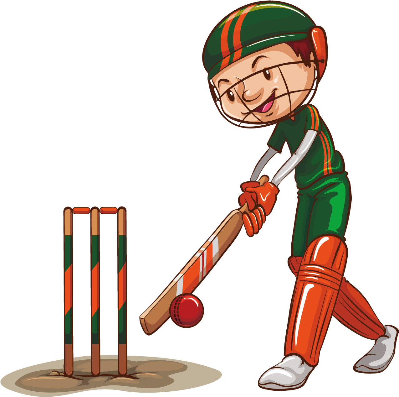 Cricket Sport Png Pic (black, green, gray, pink)