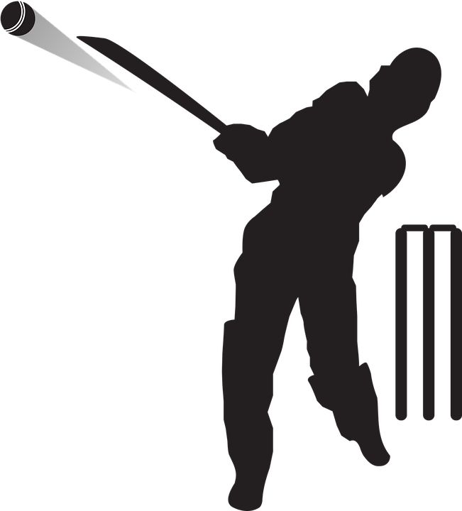 Cricket Sport Player Png (black)