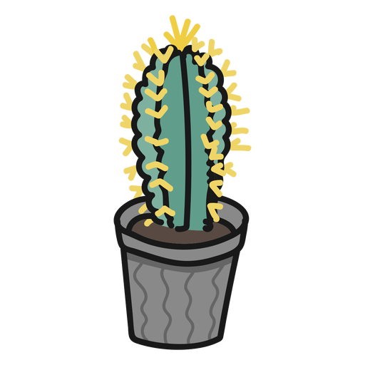 Prickly Cactus Plant Vector Png Image (black, gray)