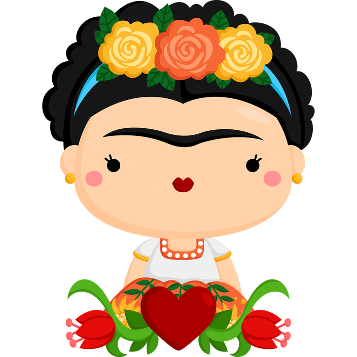 Frida Kahlo Cartoon Png Photos (red, lavender, black, maroon, pink)